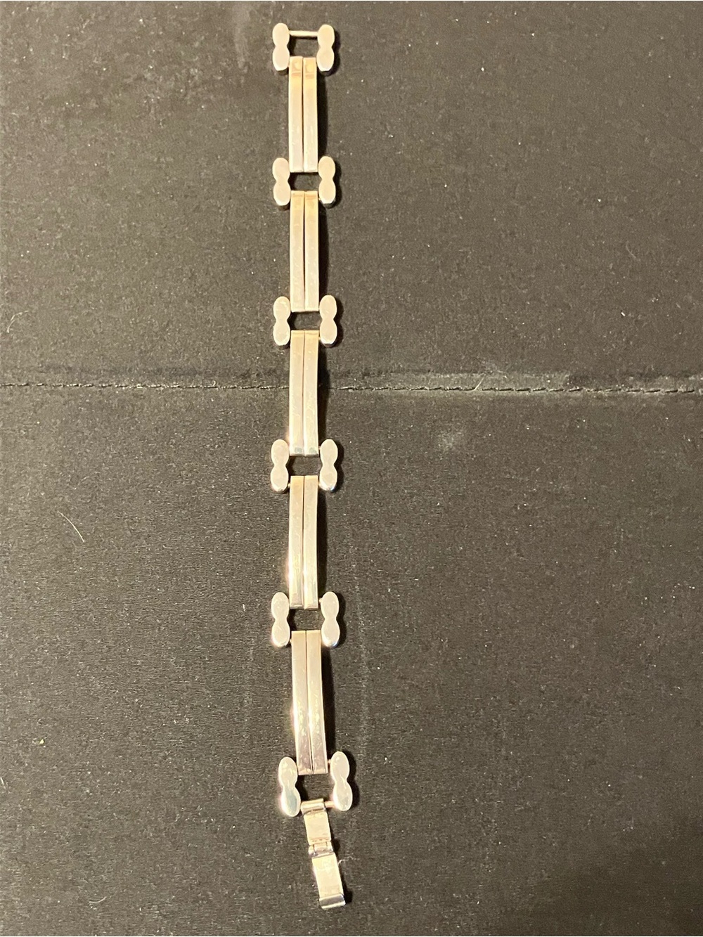 VTG STERLING SILVER MÉXICO MODERNIST BRACELET 35g 7.5”